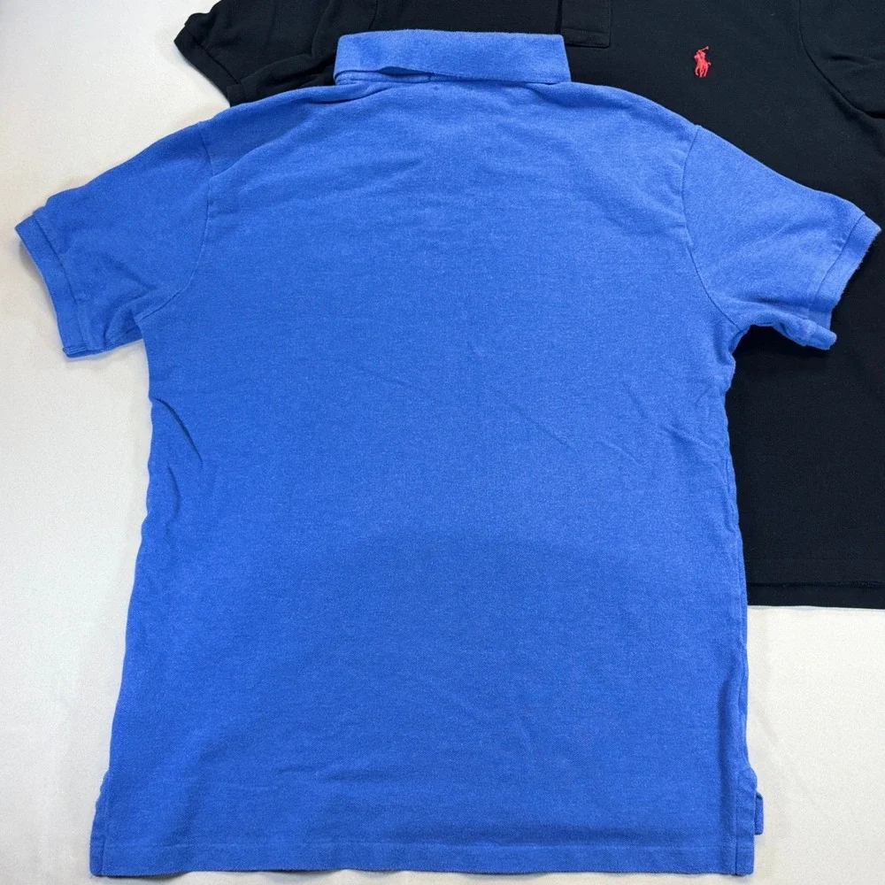 3 Polo Ralph Lauren Polos Men Size M Slim Red Blue Black Short Sleeve Pony Pique